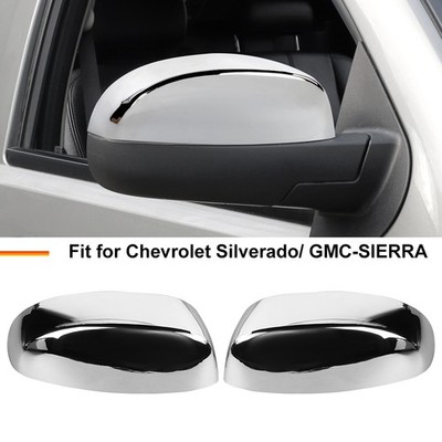 2x Chrome Top Half Door Mirror Cover Trim Set For ESCALADE 2007-2013 Accessories