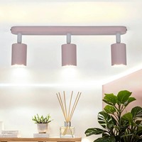 Kinderzimmerleuchte Strahler Decke 52 Cm Lang Metall 3-Flammig GU10 Rosa