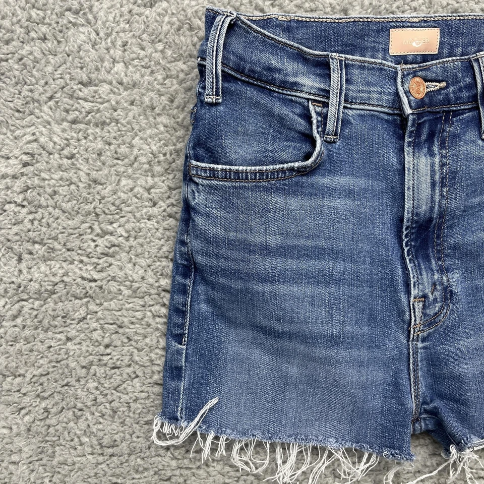 Pantalones Cortos Madre Denim Corte Mujer 26 Azul Tarro Curativo Lavado Estafador Dobladillo Crudo EE. UU. Foto 2 de 4