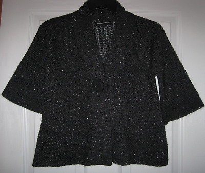 Pull Court Métallisé Noir Express - Taille S - Occasion En Bon état - Style Cropped Tendance