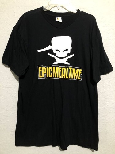 CAMISETA EPIC MEAL TIME PARA HOMBRE XXL NEGRA BLANCA DORADA HARRY MORENSTEIN YOUTUBE - Imagen 2 de 5