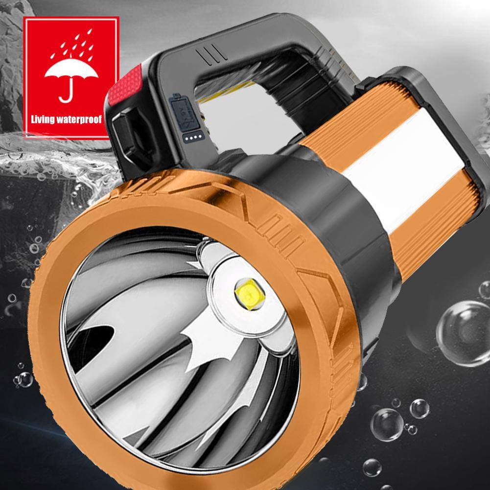 LED+COB Rechargeable Handheld Flashlight Multifunctional Spotlight