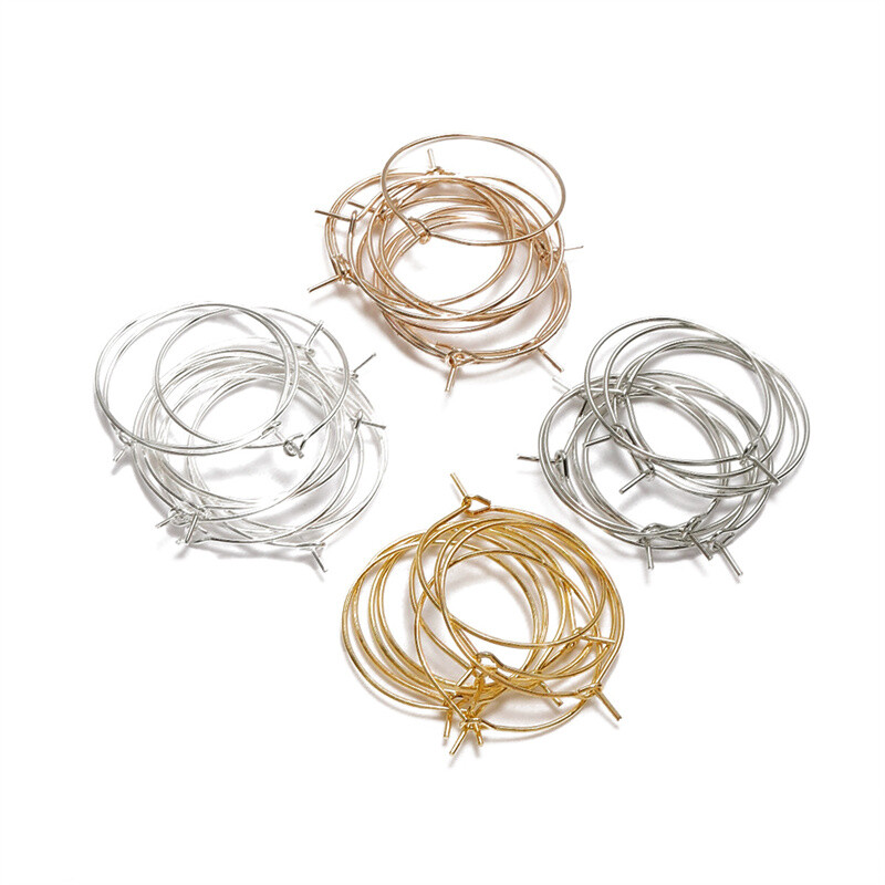 100 Piezas Dije Cuentas Aro Lazo Pendiente Oreja Alambre Círculo Grande Hágalo Usted Mismo Fabricación de Joyas