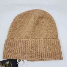 Charter Club Cashmere Cuffed Beanie Heather Camel ONE SIZE