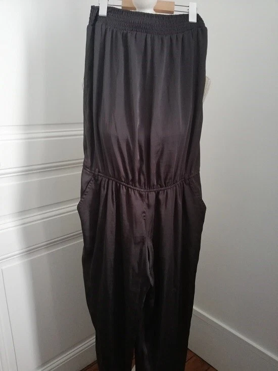 COMBINAISON PANTALON BUSTIER CAMAIEU TAILLE 40 COULEUR GRIS ANTHRACITE - Photo 3/4