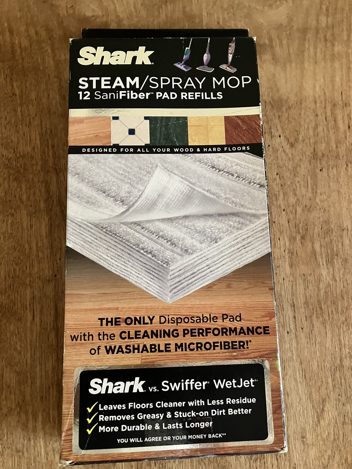Genuine Shark SaniFiber Pad Refills for Steam Spray Mop New Box Of 12