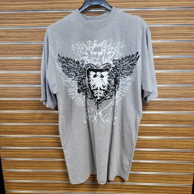 RUSSO VINTAGE Urban Gothic Embroidery Design Tee DT5058 Grey 2XL