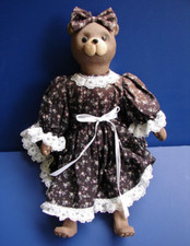 Classic Animal Bear Doll 14" Tall Vinyl Cloth 1991 Fully Dressed Professional