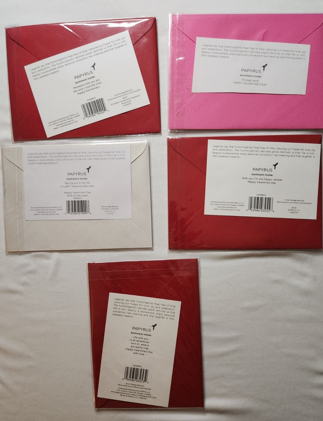 Papyrus Valentines Assorted Cards 5pc NEW eBay