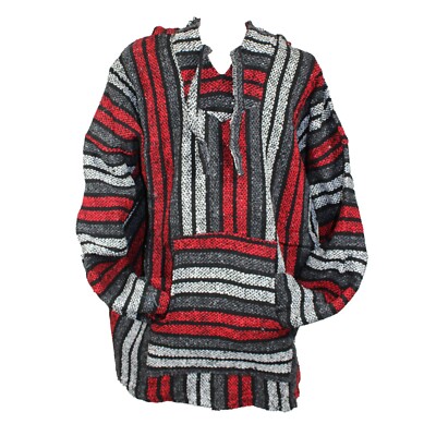 XXL Baja Hoodie Hippie Surfer Mexican Poncho Sweater Drug