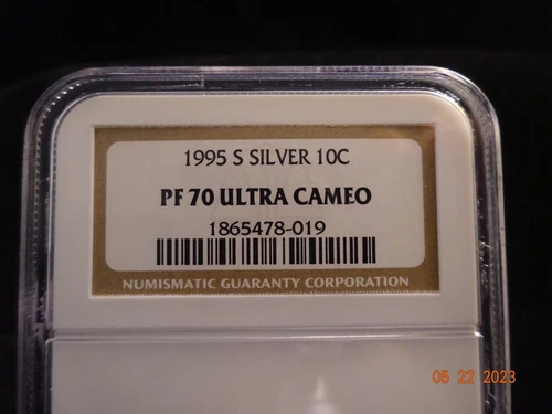 1995-S Silver Roosevelt Dime, NGC PF70 Ultra Cameo