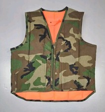 Reversable Camouflage Vest Mens XL. Vintage 70s Hunting Workwear Casual.