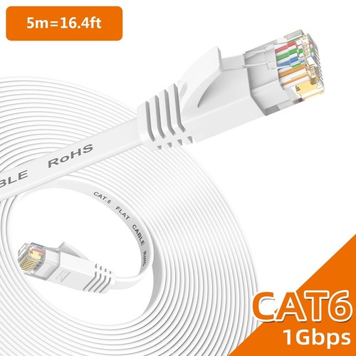 1.5ft-16.4ft Cat6 Ethernet cable Overspeed 40Gbps RJ45 flat panel cable LAN - Picture 14 of 14