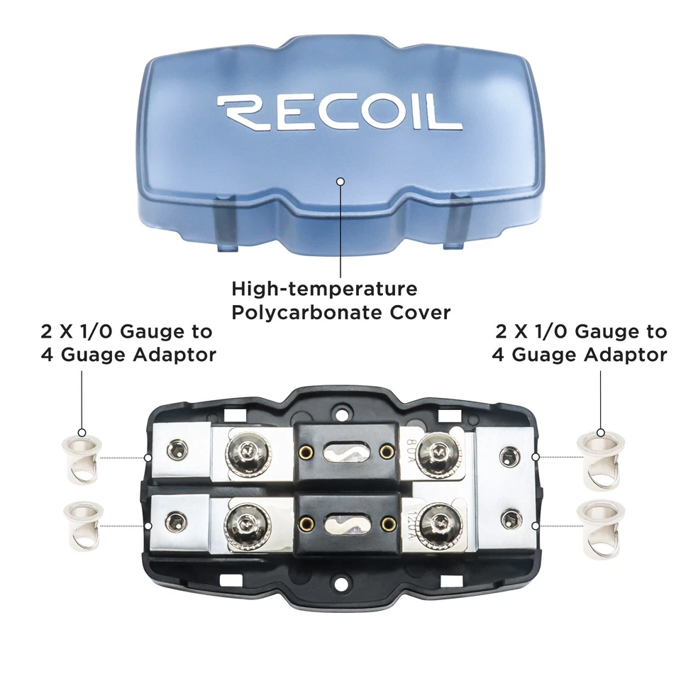 Recoil AFH22 2-Way ANL Fused Distribution Block, Solid Brass - Image 4 of 4