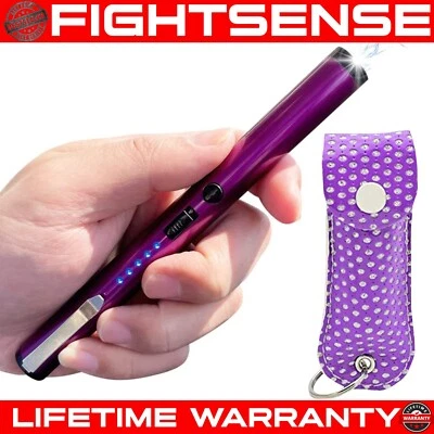 FIGHTSENSE Tactical High Power Stun Gun for Self Defense Pepper Spray Combo Pack
