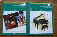 2 books -Alfred's Basic Piano Library Lesson Book, Fun Bk, Complete Levels 2 & 3