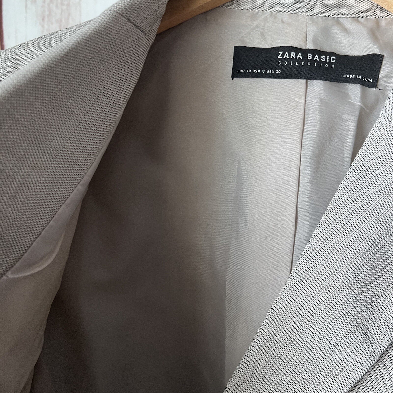 ZARA BASIC COLLECTION BLAZER SIZE 8 GRAY LONG SLE… - image 5