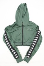 Kappa Logo Tracksuit Cropped Jacket - Green Sz Medium