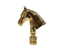 Lamp Finial-HORSE HEAD-Polished Brass Finish, Highly detailed metal casting
