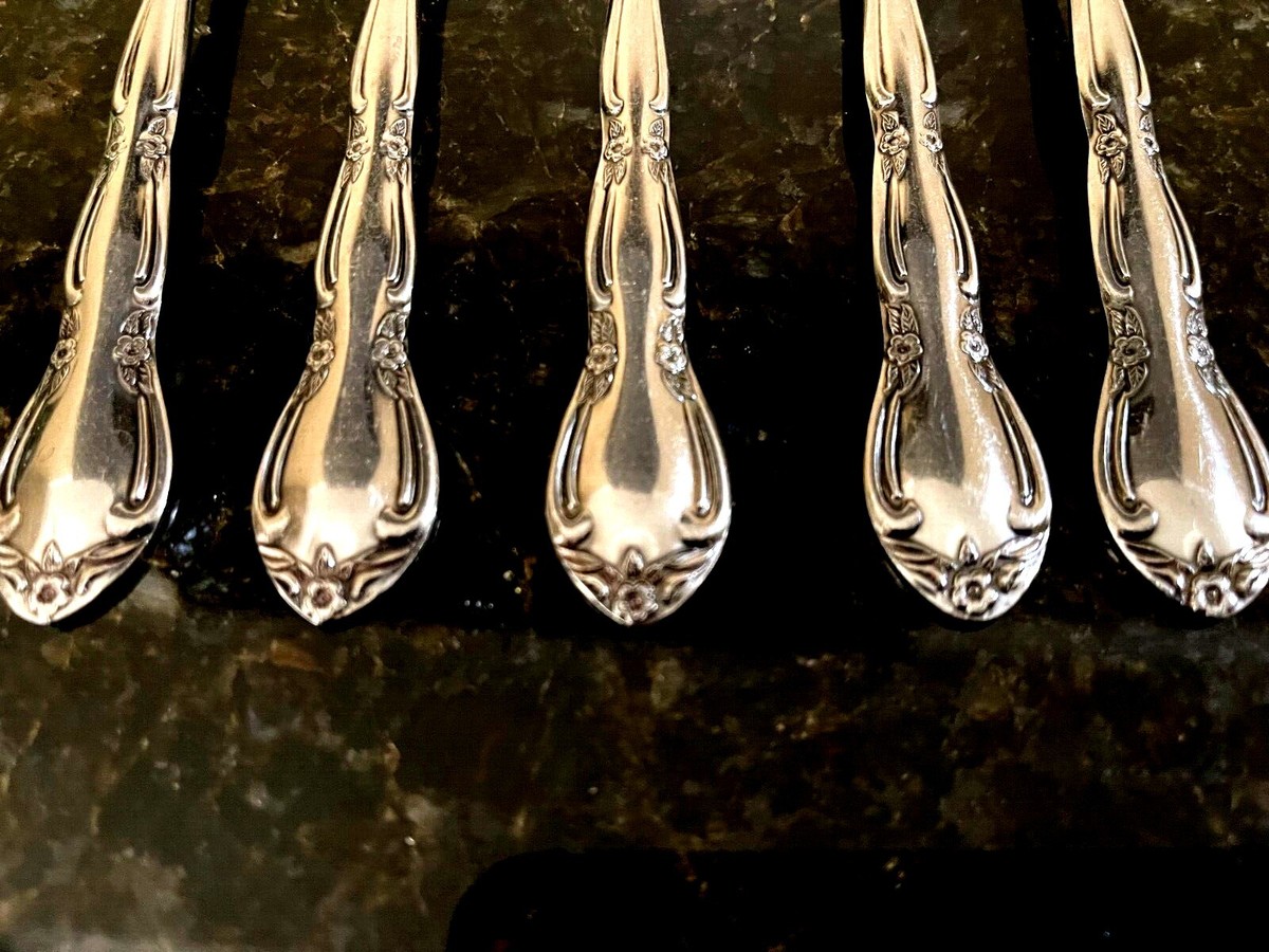 食器 rin5 Continental Stainless Flatware Flower Scroll Handle Set Of 5