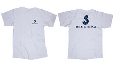 Beneteau sailboat boat logo white T-shirt Sailing Marina Ocean Island Boat dock