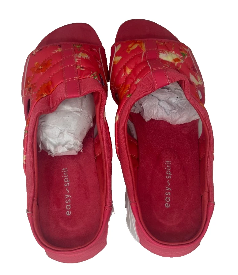 Женские удобные сандалии без шнуровки Easy Spirit Tracie с розовым цветочным узором размер: 7,5 87D - Изображение 3 из 4