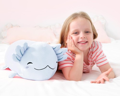 Axoloti Plush 19" Soft Stuffed Animal Cute Blue Pillow Kawaii Plushies - Picture 3 of 6