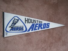 EARLY 1970'S 1972/73 HOUSTON AEROS WHA HOCKEY PENNANT FLAG