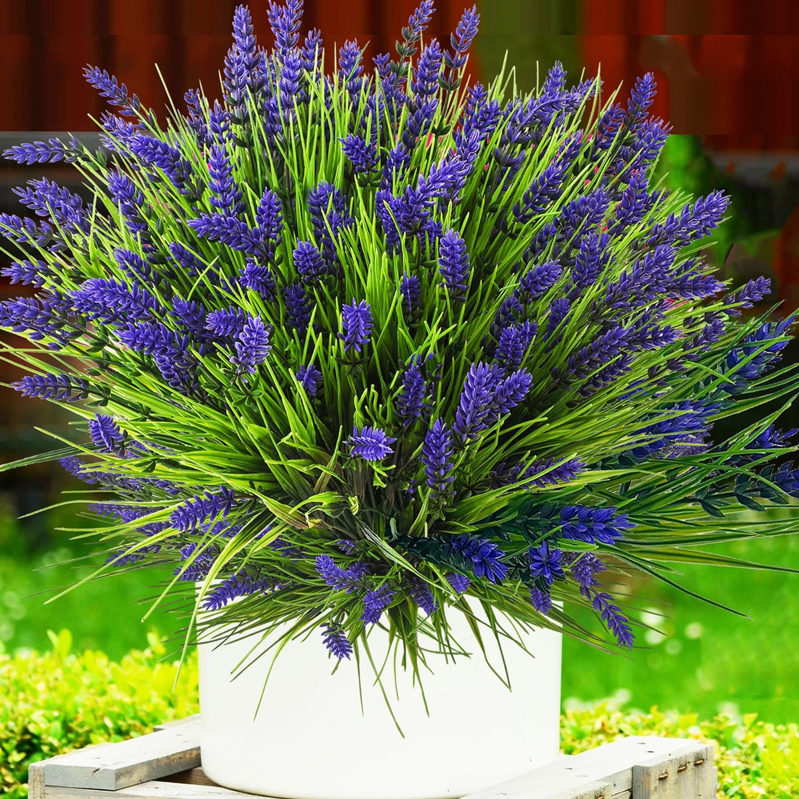 Artificial Plants Outdoor, 22 Pcs Fake Flowers UV Resistant Outdoor Fake Plan...-image