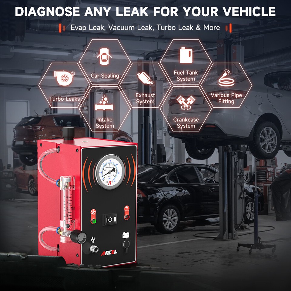 ANCEL S3000 PRO Automotive Smoke Machine With Built-in Air Pump And Pressure Gauge. Professional Vehicle Leak Diagnostic Detector Tools Kit For Leaks Test In Vacuum,Fuel,EVAP And Other Cars System - Foto 7