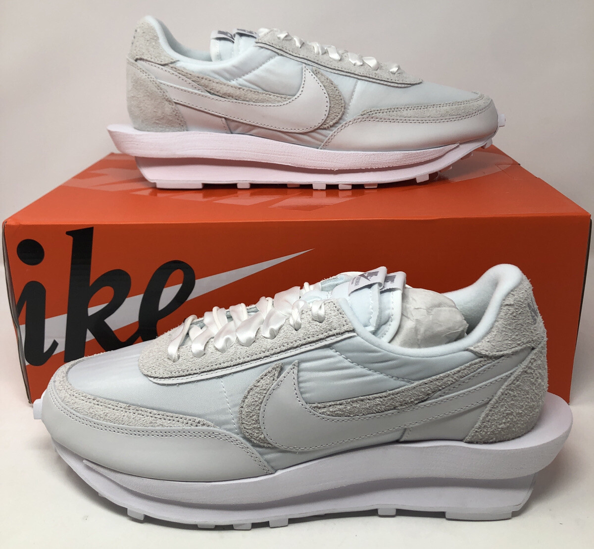 SACAI X NIKE Nike Sacai x LDWaffle ""Nylon bianco"" taglia 11 NUOVE BV0073 101