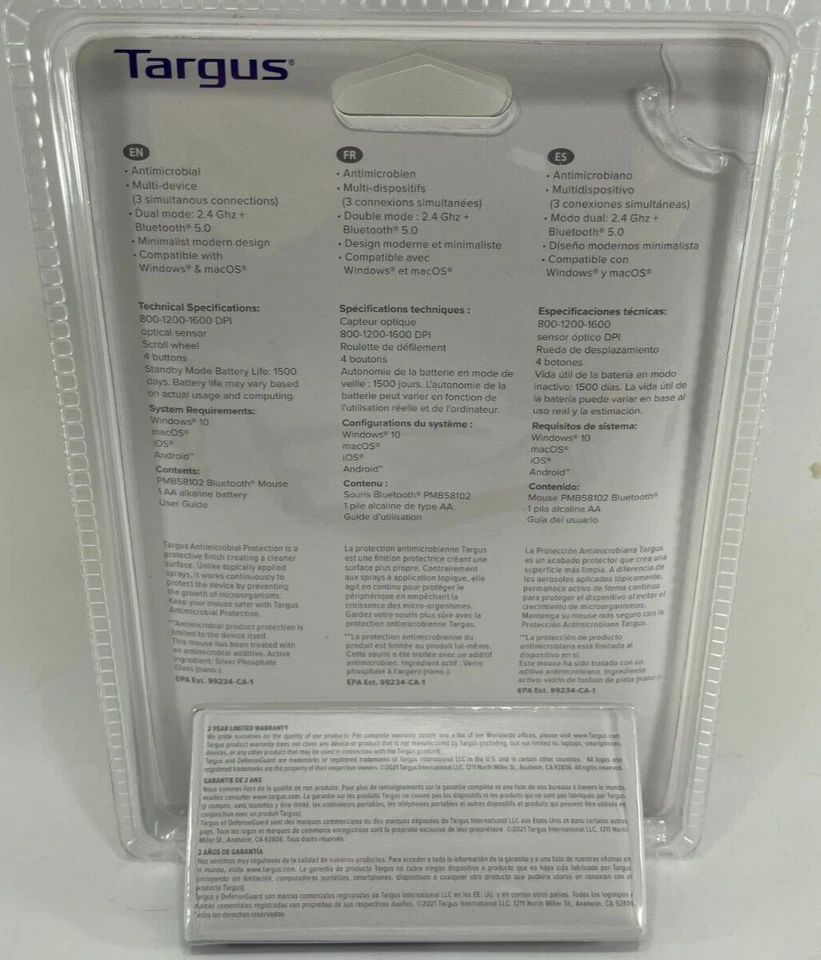 Targus - PMB58102GL - Ambidextrous Bluetooth Mouse - Blue - Image 2 of 3