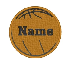 Custom Embroidered Basketball Ball Sport Team Sew on Round Patch (B)