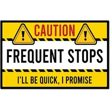 Magnet Me Up Caution Frequent Stops Delivery Driver Magnet Decal, 5x8 inch