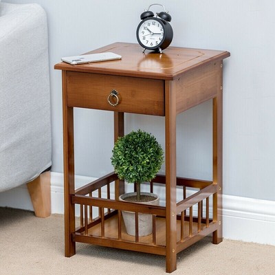 2 3 Layers Retro Nightstand Bedside End Table Bedroom Side Stand Storage Drawer Ebay