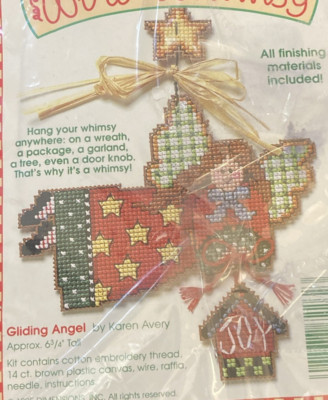 Vtg Rare Dimensions Wire Whimsy Gliding Angel Cross St. 1995 Kit #72262