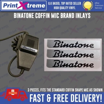 PRINTXTREME LTD - CB FACEPLATE DECALS BINATONE cb radio COFFIN MIC INLAY STICKER Decal self adhesive NO MIC INCLUDED!