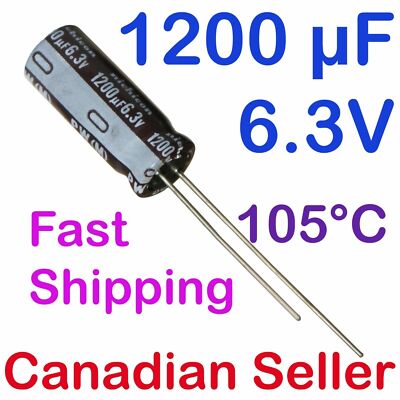1200uF 6.3V 8x20mm 105C Nichicon PW Low Impedance For TV LCD AUDIO Hi-Fi RADIO 