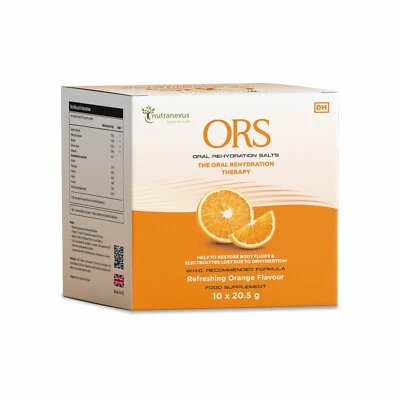 Nutranexus ORS Oral Rehydration Salts - Replenish Lost Fluids - 10 x 20.5g
