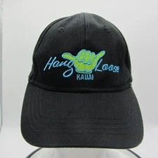 Hang Loose Kauai Hawaii Teen Hat Cap Khaki Spell Out Hawaiian Shaka Strap Back