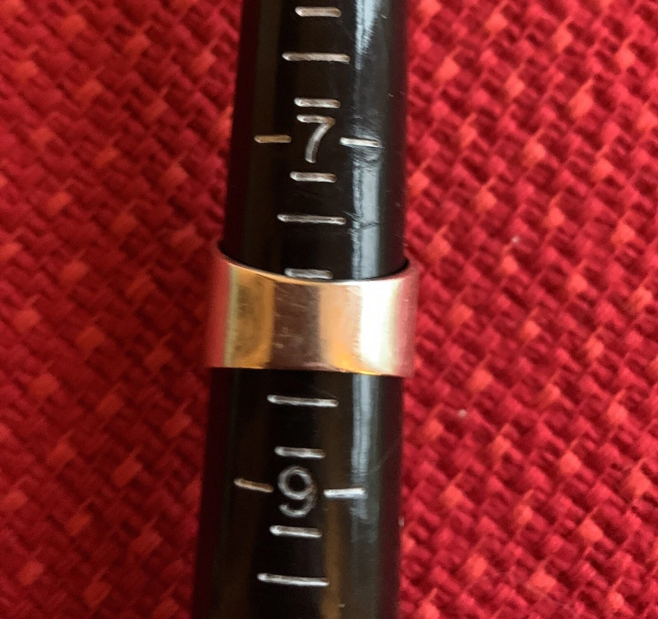 ANILLO BANDA ANCHA OBSIDIANA CAFÉ PLATA ESTERLINA 925 ATI ~ Talla 8 Foto 3 de 3