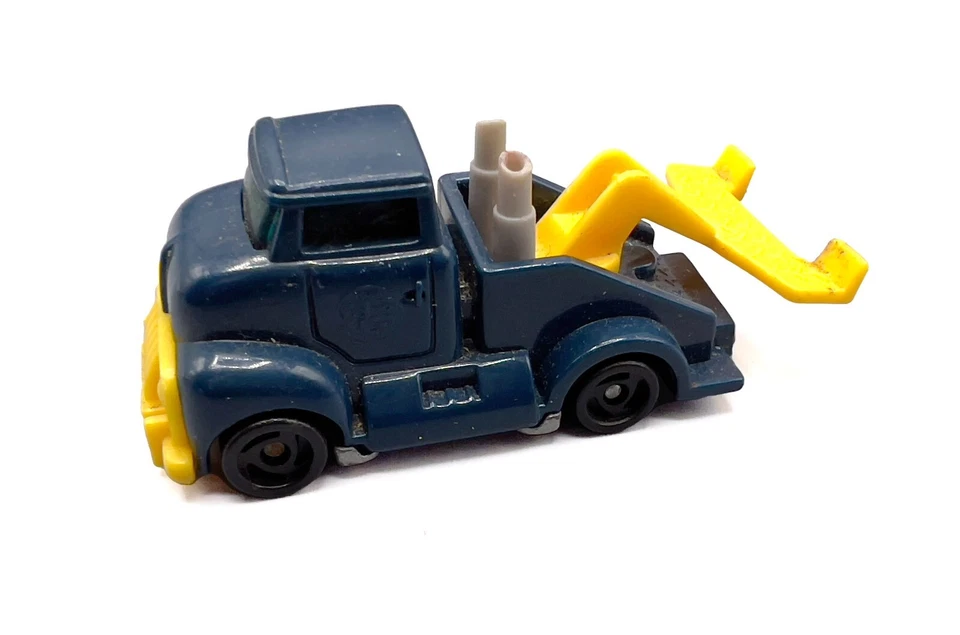 Camión de remolque Hot Wheels Blue Big Rig 1994 con elevador móvil amarillo, WT 10 Mattel Foto 3 de 4