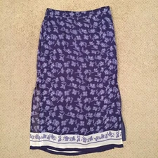 Boutique Europa Maxi Skirt Size 14W Purple Floral Long Lined 
