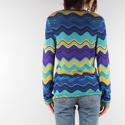 Missoni Vintage 90s Women's Multicolor Knit Sweater Cardigan size