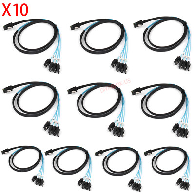 X10 Mini SAS SFF-8087 36Pin Male to 4 SATA 7-Pin Reverse Splitter Adapter Cable 