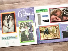 Sixth Grade Scrapbook pages, Premade Sixth Grade Pages, School Scrapbook Pages