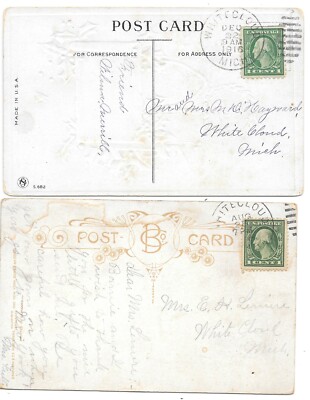 Michigan Postmarks Two - 1916 - White Cloud, Michigan - Postmarks on Postcards | eBay