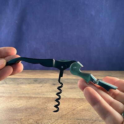Pulltap s Black Folding Corkscrew Folding Waiters Wine Key With Knife Terra Doro