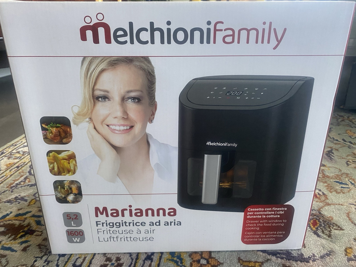 Melchioni Family | Friggitrice Ad Aria BENEDETTA Capacità 30 Litri, Display Digitale, Funzione Dual Cook, Air Fryer Con 18 Programmi, 30-230°, Timer 12h, Colore Nero