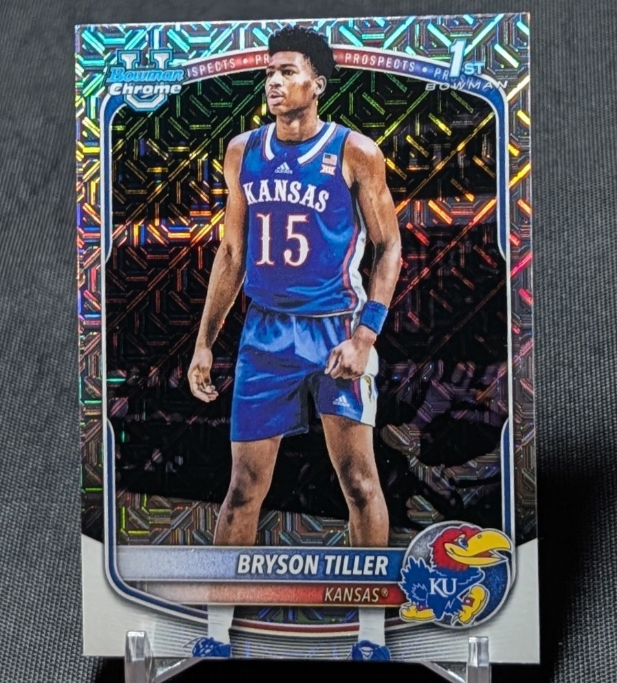 Bryson Tiller 1st Chrome Mojo Refractor Rookie RC 2025-26 Bowman U #BCP-8 Kansas